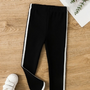 Lányok Hétköznapi Csíkos Leggings Egyszerű Pamut Aktív Nadrág Téli Szabadtéri Sportokhoz