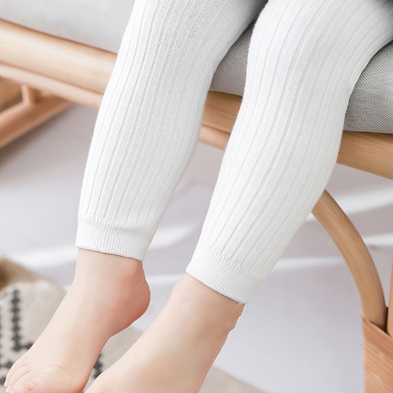 Tipegő Lányok Egyszínű Kötött Leggings Lábatlan Harisnyanadrág Nadrág Gyerek Ruhák