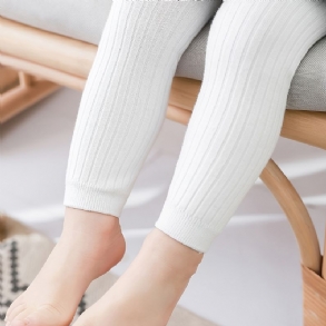 Tipegő Lányok Egyszínű Kötött Leggings Lábatlan Harisnyanadrág Nadrág Gyerek Ruhák