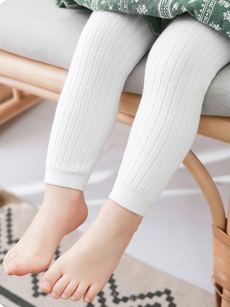 Tipegő Lányok Egyszínű Kötött Leggings Lábatlan Harisnyanadrág Nadrág Gyerek Ruhák