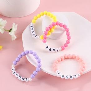 Makersland Lányok Kids Jewelry Ajándék Ábécé Gyöngyök Candy Színes Karkötő