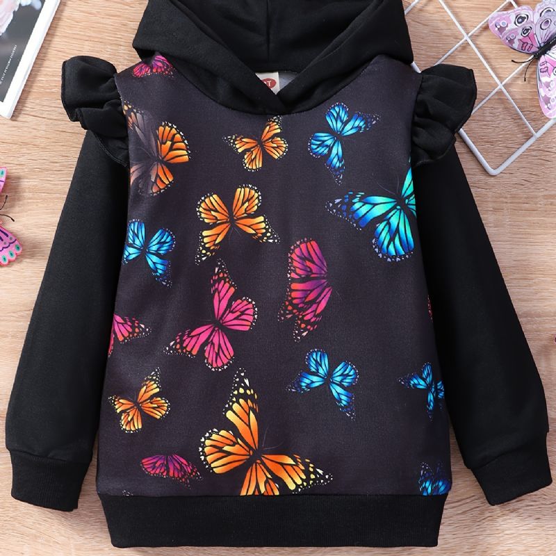 Lányok Butterfly Fodor Kapucnis Gyerekruhák Outfit