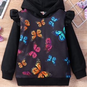 Lányok Butterfly Fodor Kapucnis Gyerekruhák Outfit