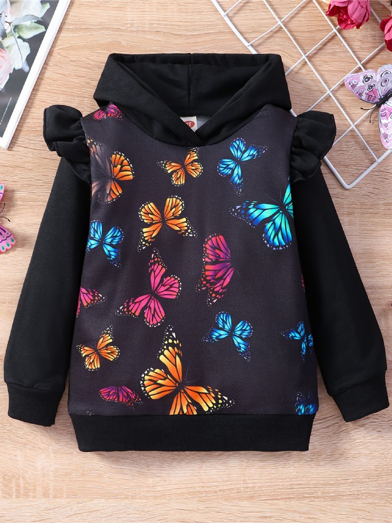Lányok Butterfly Fodor Kapucnis Gyerekruhák Outfit