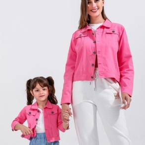 Kisgyermek Lány Dzseki Pamut Alkalmi Kabát Rózsaszín