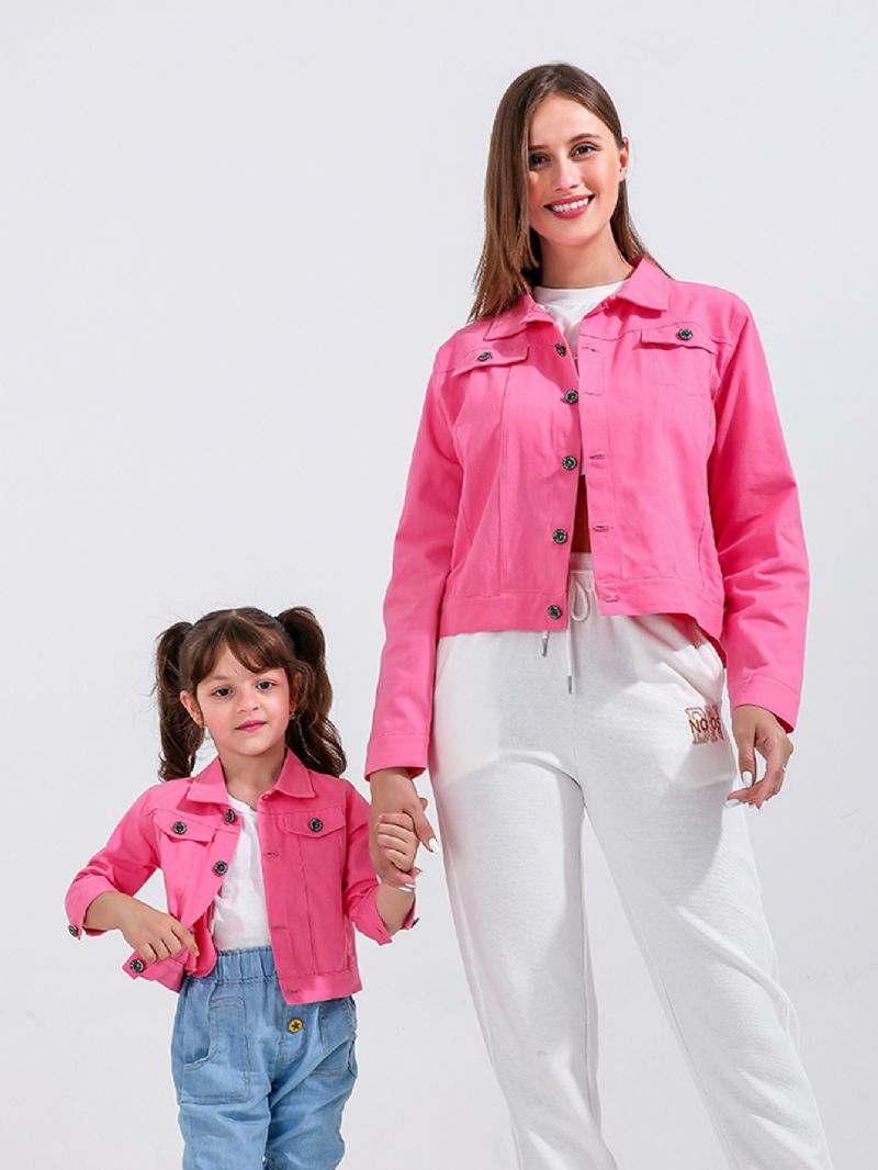 Kisgyermek Lány Dzseki Pamut Alkalmi Kabát Rózsaszín