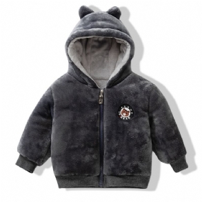 Toddler Fiúk Bear Patch Vastag Kabát